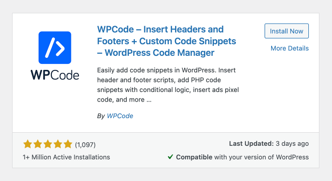 WPCode WordPress plugin by WPBeginner to add custom JavaScript to your WordPress site